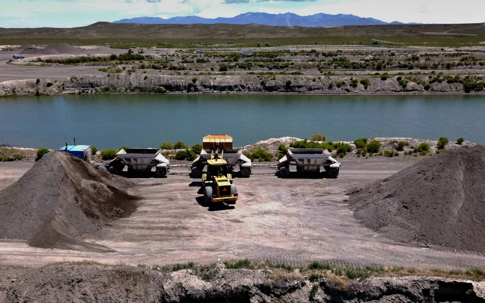 Gravel being loaded by loader